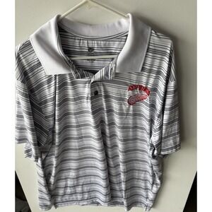 Detroit Red Wings Striped Polo Shirt XL NHL Golf Casual Fan Gear Gray White